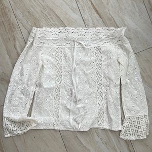 Lace off the shoulder shirt